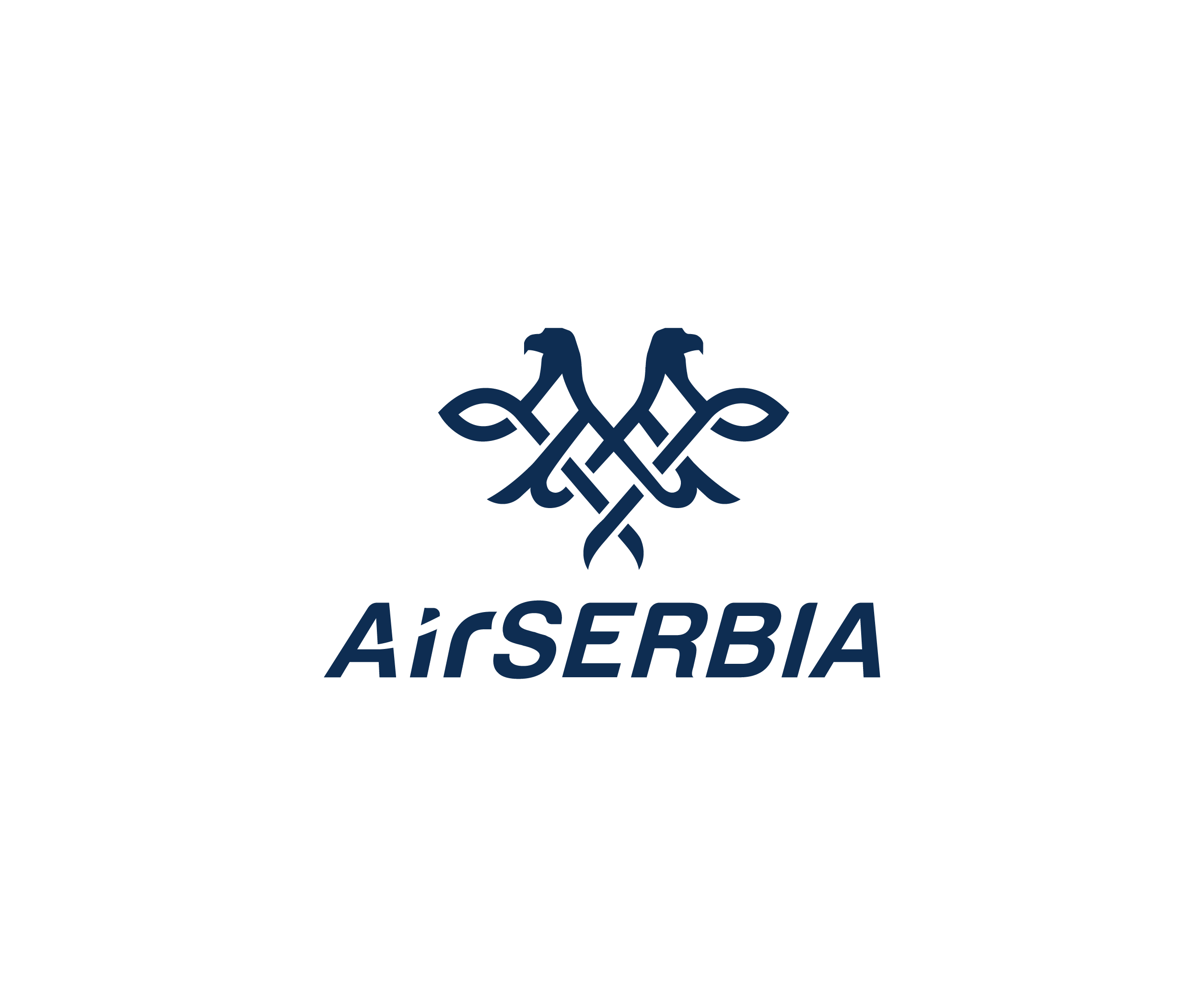 Air Serbia Vertical Blue On White Background Logo