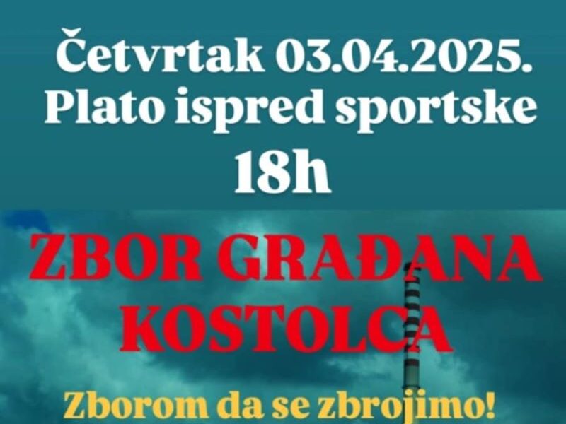 Večeras zbor građana Kostolca