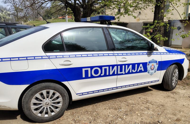 Policijsko vozilo tokom intervencije nakon pucnjave u okolini Petrovca na Mlavi