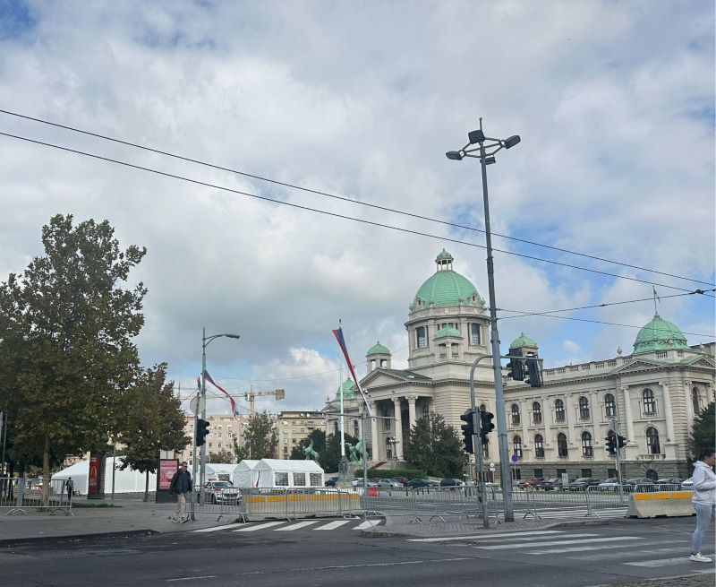 Narodna skupština Republike Srbije u Beogradu povodom najave vanrednih parlamentarnih izbora 25. oktobra.