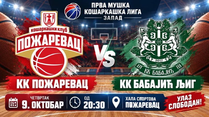 KK Požarevac dočekuje KK Babajić Ljig: Košarkaško veče u Hali sportova