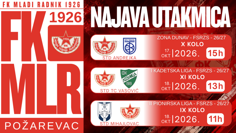 Fudbaleri Mladog Radnika 1926 iz Požarevca pred novi prvenstveni vikend